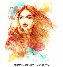 44,631 Watercolor women face Images, Stock Photos & Vectors | Shutterstock