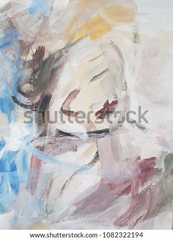 Abstract woman portrait painting. Contemporary art