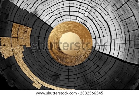Abstract wood grain background. Rich texture. Modern art pattern. Background of abstract contemporary art. golden annual rings