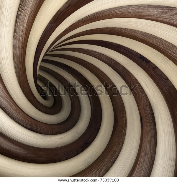 abstract wood twisted tunnel