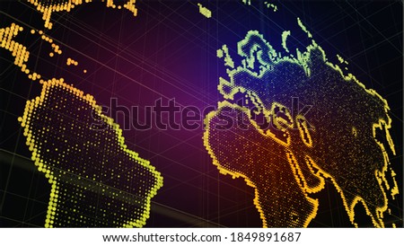 Abstract worl map connection backround. 3d illustration.