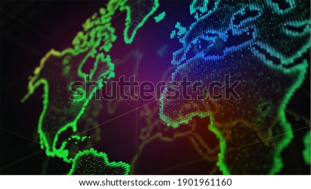 Abstract worl map connection backround. 3d illustration.
