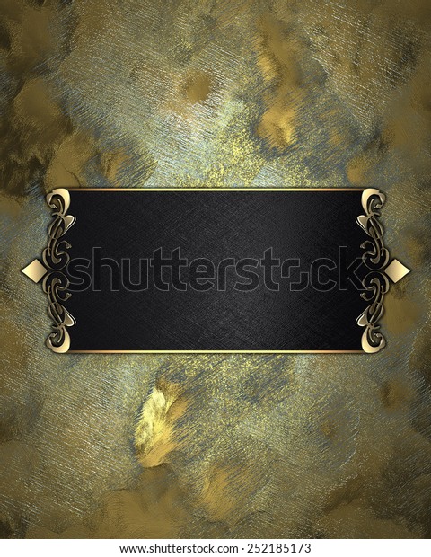 Abstract Yellow Background Black Nameplate Design Stock Illustration