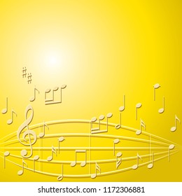 Abstract Yellow Background Light Color Music Stock Illustration 