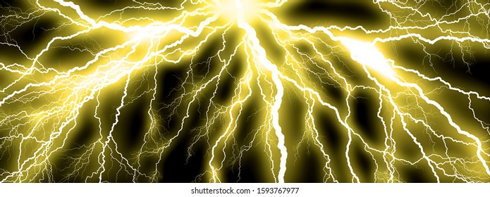 Abstract Abstract Yellow Lightning Glowing