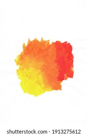 Abstract Yellow, Orange And Red Watercolor Art Background