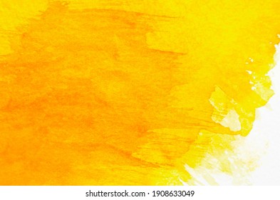 Abstract Yellow Watercolor Background Texture