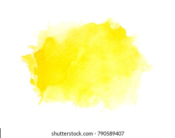 abstract yellow watercolor splash background.art by painted image