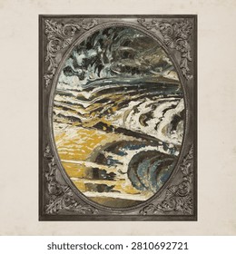 Abstract-futurist Composition (c 1912) by Chris Lanooy, in vintage frame.