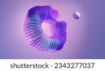 Abstraction of a fantastic ocean dweller, vibrant sea depth atmosphere, soft focus, blue and purple gradients. 3D rendering.