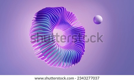 Abstraction of a fantastic ocean dweller, vibrant sea depth atmosphere, soft focus, blue and purple gradients. 3D rendering. Stock foto © 