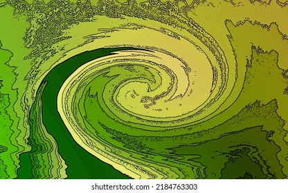 Abstraction Green Swirling Gradient Green Spiral.