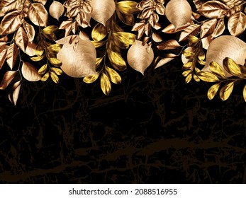 Abstraction Wallpaper Colorful Gold Design