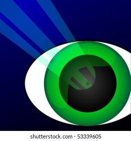 abstractly background with pattern and colors in blue, green eye