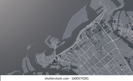 Abu Dhabi City Map. 3d Illustration