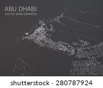 Abu Dhabi map, satellite view, map 3d
