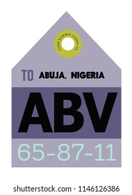 Abuja Realistically Looking Airport Luggage Tag