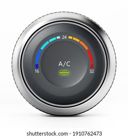 AC Button Of A Modern Car Isolated On White Background. 3D Illustration.