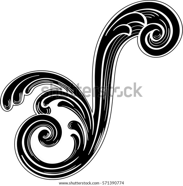 Acanthus Design Art Element On White Stock Illustration 571390774