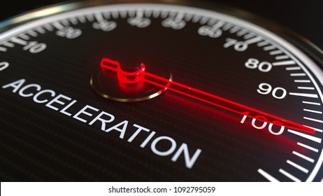 Acceleration Meter Or Indicator, 3D Rendering