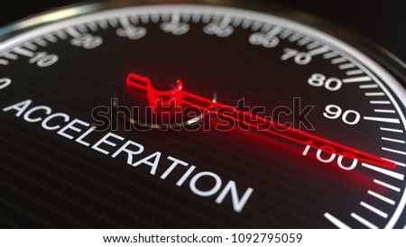 Acceleration meter or indicator, 3D rendering