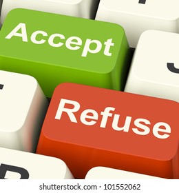Accept And Refuse Keys Show Acceptance Or Denial