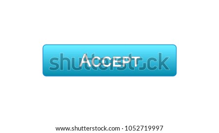 Accept web interface button blue color, internet site design, online service