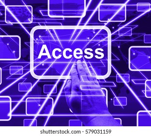Access Button Over Map Shows Permission And Security 3d Rendering