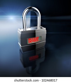 Access Denied padlock, security concept