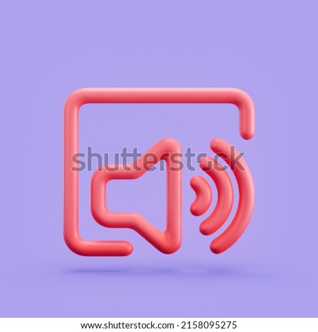 Accessibility icon, screen reader 3D Icon. Monochrome outline icon, 3d Rendering
