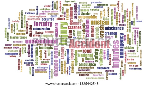 Accident Tag Cloud\
Mixed Isolated On\
White