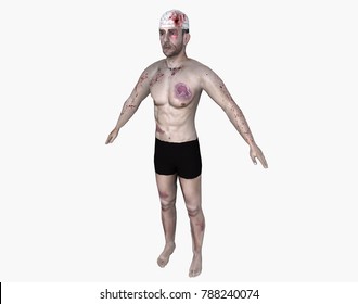 accident victim 3D rendering