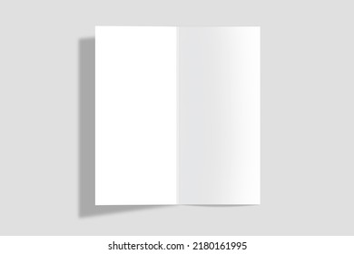 Accordion fold brochure, leaflet, concertina fold. blank white 3d render illustration