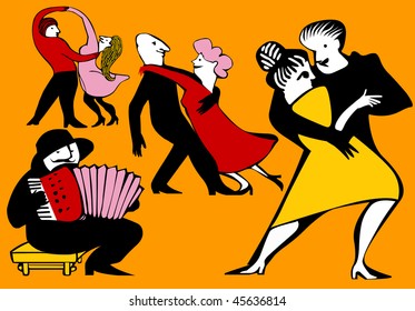 Dancing Couples Vector Available My Portfolio Stock Illustration 68596105