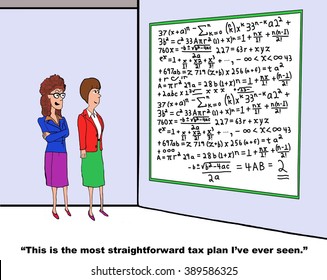 Accounting cartoon about a complicated tax plan.