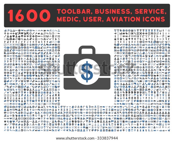 Accounting raster icon and 1600 other business,\
service tools, medical care, software toolbar, web interface\
pictograms. Style is bicolor flat symbols, cobalt and gray colors,\
rounded angles,\
white