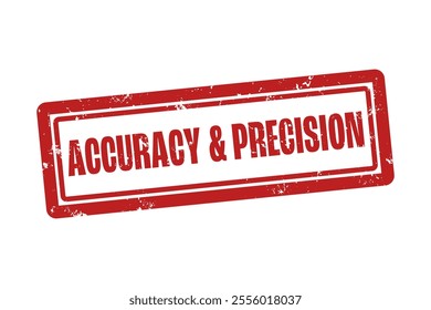 Accuracy  Precision. A red stamp isolated on white background.