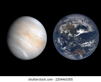 Accurate Size Comparison Earth Venus Planets Stock Illustration ...