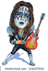 Ace Frehley Is The Kiss Band Member Caricature Created, October 10,2018