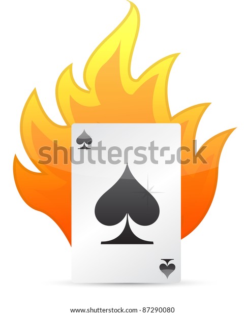 Ace Spades On Fire Illustration Design Stock Illustration 87290080