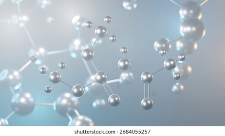 acephate molecular structure, 3d model molecule, insecticide structural chemical formula view from a microscope