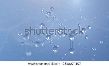 acephate molecular structure, 3d model molecule, insecticide, structural chemical formula view from a microscope
