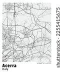 Acerra City Map - Italy Map, Acerra City Printable Map Wall Art Minimalist 
