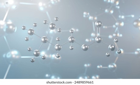 acetylcholine molecular structure, 3d model molecule, neurotransmitter, structural chemical formula view from a microscope