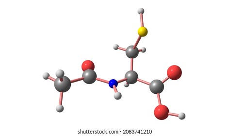 Acetylcysteine is a medication that is used to treat paracetamol overdose. 3d illustration