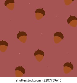 Acorn Fall Autumn Cartoon Pattern