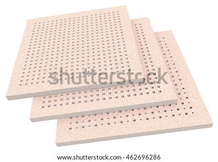 Acoustic Ceiling Tiles Isolated On White Stock Illustration