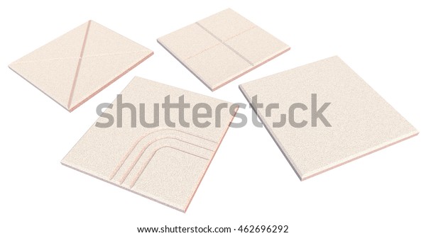 Acoustic Ceiling Tiles Isolated On White Stock Illustration 462696292