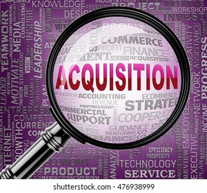 Acquisition Magnifier Representing Procuring Procurement 3d Rendering
