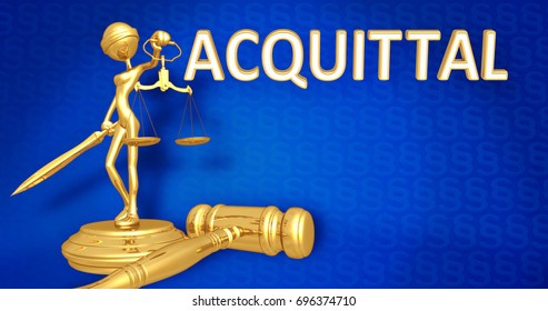 Acquittal Law Concept Lady Justice The Original 3D Character Illustration